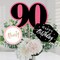 Big Dot of Happiness Chic 90th Birthday - Pink, Black and Gold - Birthday Party Centerpiece Sticks - Table Toppers - Set of 15
